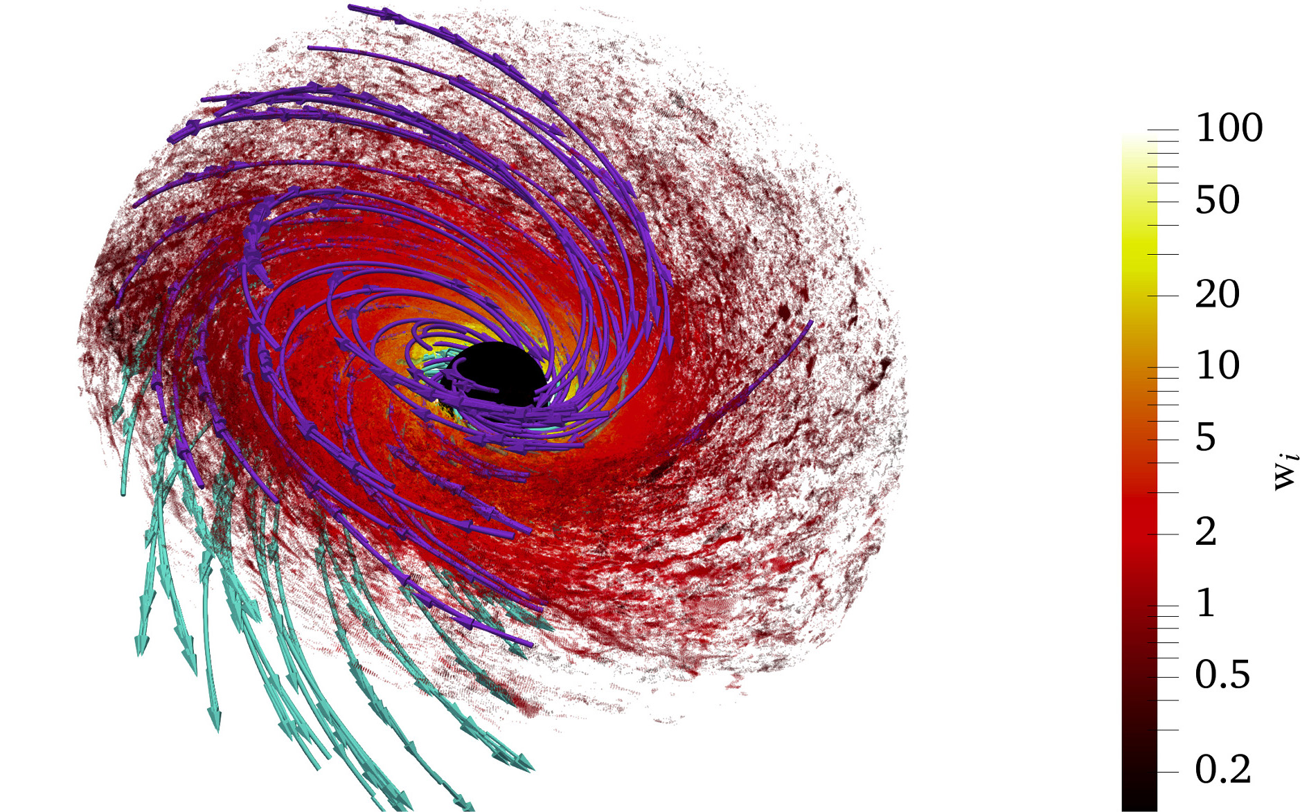 The location of the VHE emission production, combined over all of the simulation snapshots analyzed in this paper.