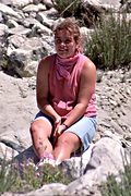 Angela Putney enjoys the sun, San Bernardino Mountains, CA (1992/06/28)