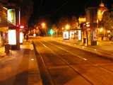
tram line at night
