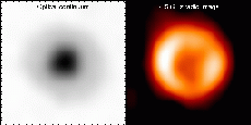 Radio and optical images of a sunspot