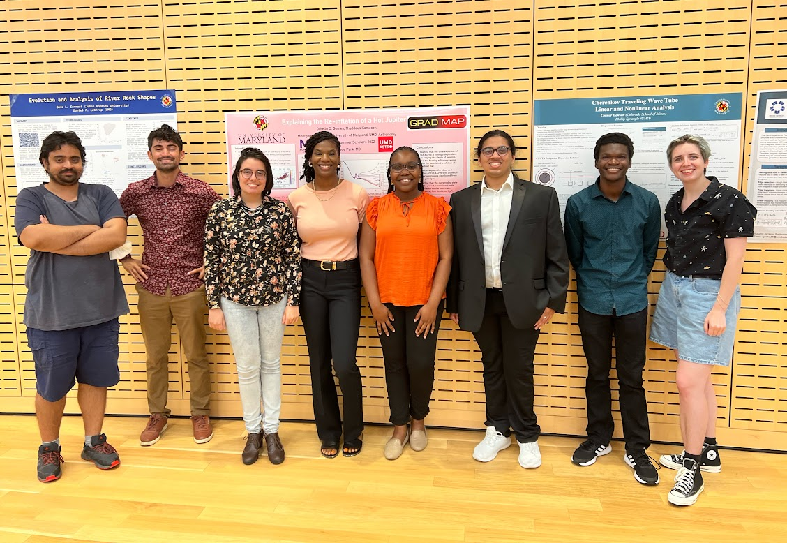 group photo of summer GRAD-MAP participants in front of posters