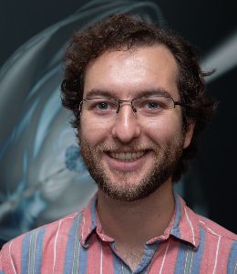 man with short curly hair, beard, moustache