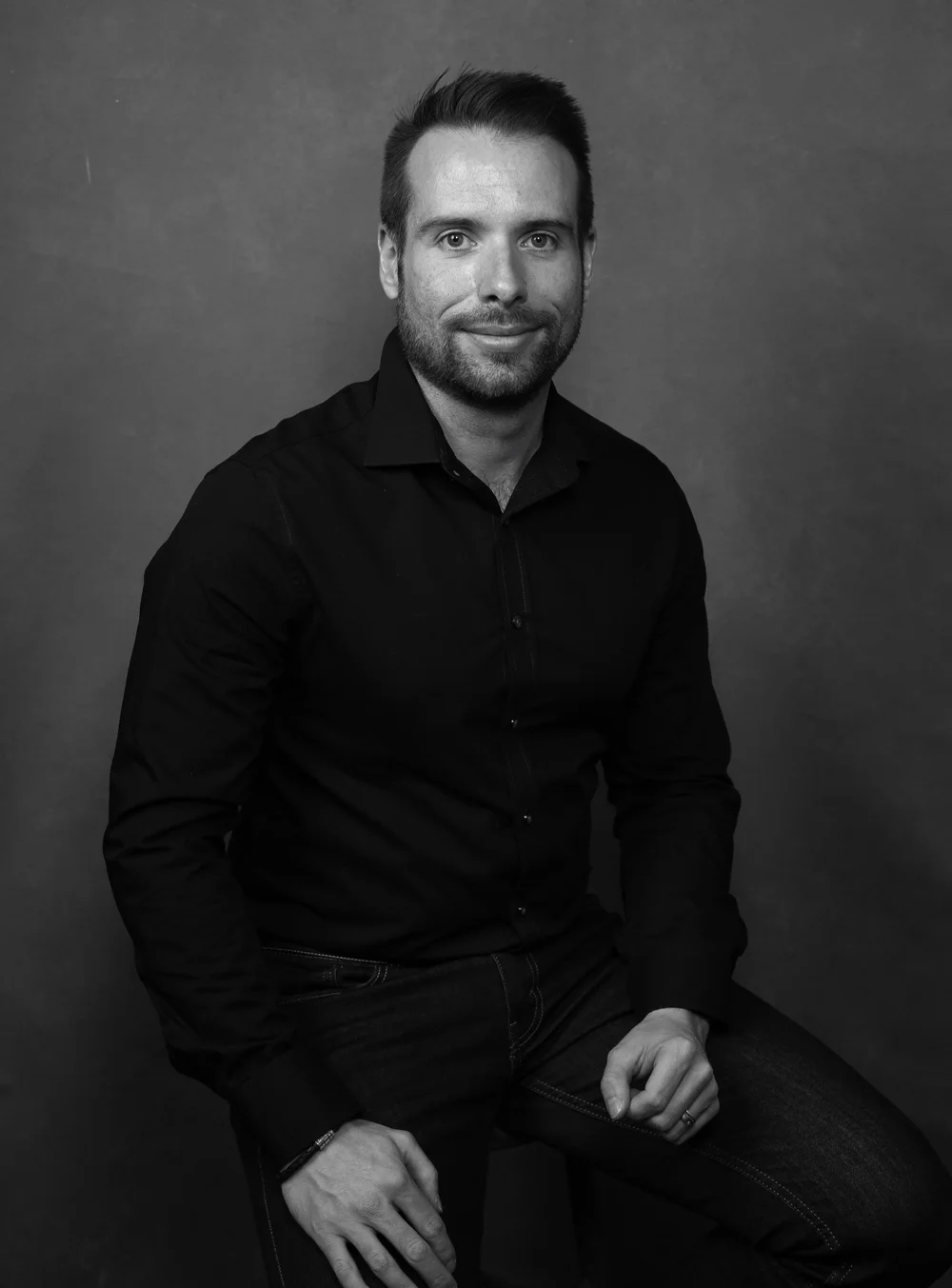 Dan Wilkins; B&W portrait of man