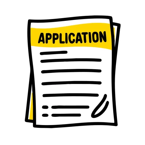 Drawing of an application sheet