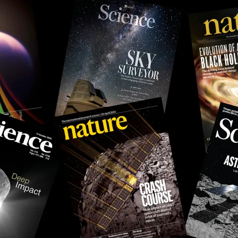 Journal article covers with astronomy