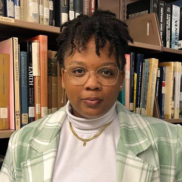 young woman in library