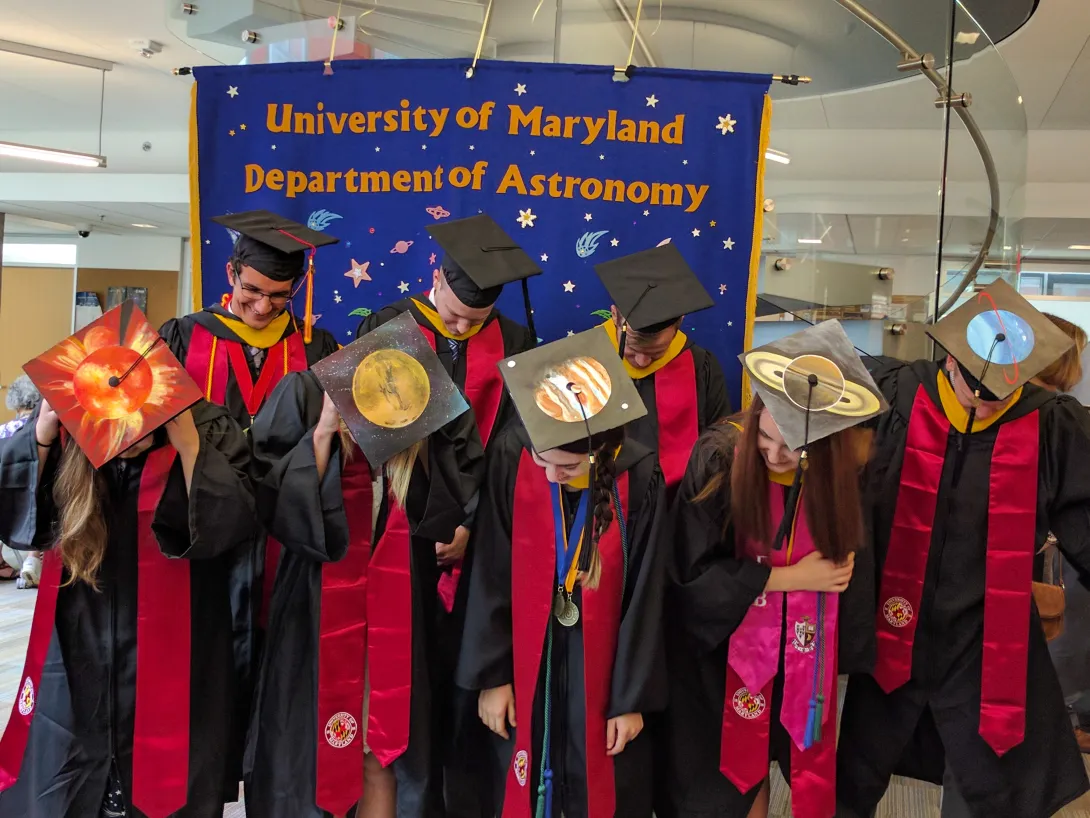 Astronomy majors at commencement