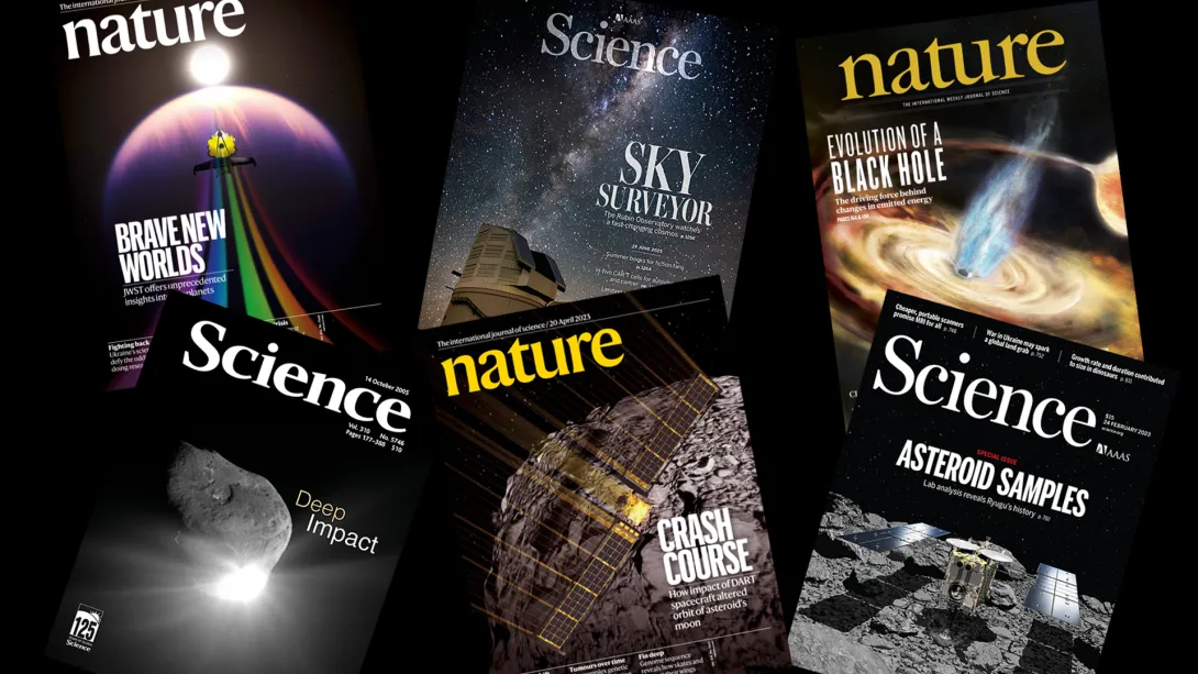 Journal article covers with astronomy