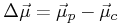 \Delta\vec{\mu}=\vec{\mathbf{\mu}}_{p}-\vec{\mathbf{\mu}}_{c}