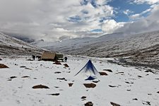 Dzo Jongo base camp after snow storm, Hemis National Park, Ladakh, India (2012/08/06)