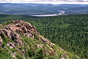 Nepisiguit Lakes from Mt. Carleton, New Brunswick (1997/08/11)