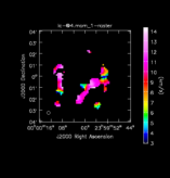 Silicon Mononitride Moment 1 map of Source CHI-Cyg