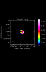 Silicon Monoxide Moment 1 map of Source R-Cas