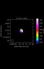 Silicon Monoxide Moment 2 map of Source R-Cas