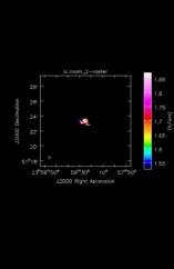 Silicon Monoxide Moment 2 map of Source R-Cas