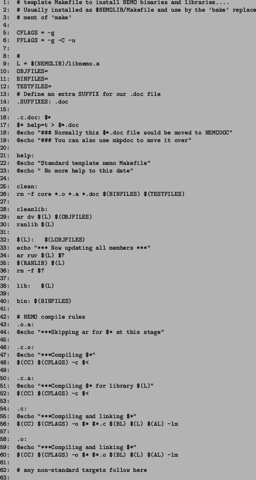 \begin{table}\small\verbatimlisting{testf2c.src}
\normalsize\end{table}