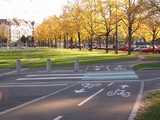 
tram and bike path
