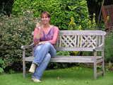 
Josella taking a break in the garden
